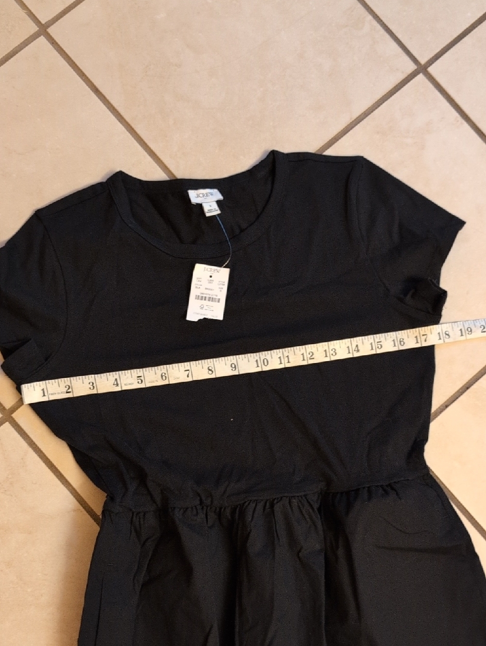 NWT J. Crew Black Mixy Mixed Media Knit Midi Dress short Sleeve Size S - Picture 6 of 11